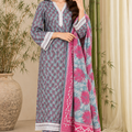 Stitched Danak 3-Piece Suit with Pashmina Shawl – Teal Floral Print